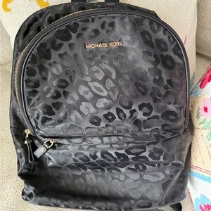 Michael Kors Black Animal Print Backpack